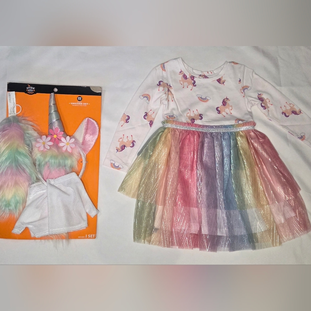 Unicorn Rainbow Set Costume Girls Dress 18-24M